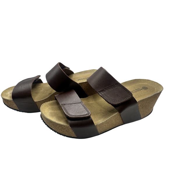 Eric Michael Shoes - Eric Michael Women’s EU 39 Brown Leather Cork Footbed Comfort Sandals Portugal